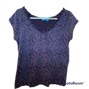 Fresh Produce Ladies' Knit Top, Size XL, Navy Blue Pattern